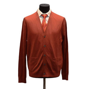 C5 NWT MICHAEL KORS Sienna Red Ext Fine Merino Wool Cardigan Sweater Sz XL $178